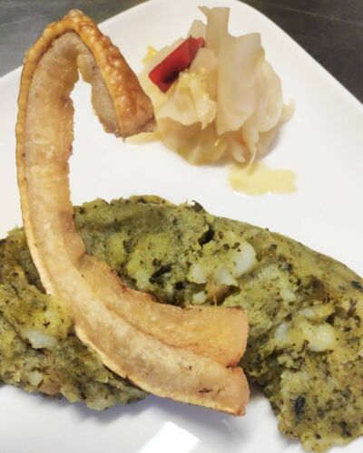 Trinxat de Cerdanya amb cansalada cruixent